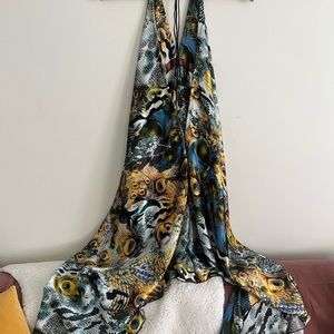 Indian tropical peacock handkerchief dress